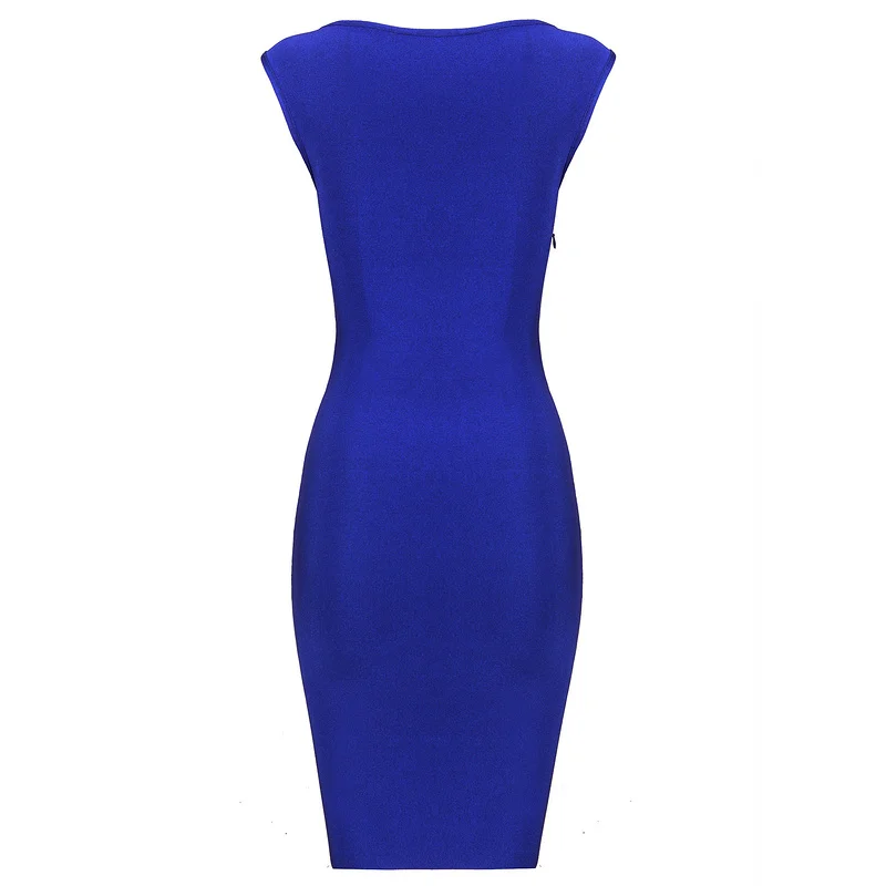 Bqueen 2017 Hot Blue New Fashion Sleeveless Geometric Bandage Dress Clearance | Женская одежда
