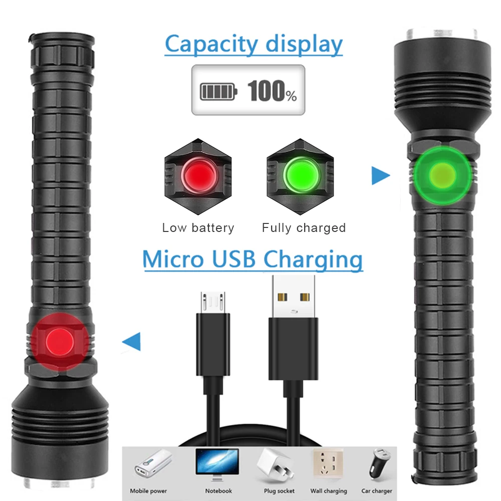 Супер яркий фонарь XHP70.2 светодиодный фонарик USB Перезаряжаемые зум XHP70 XHP50 18650 |