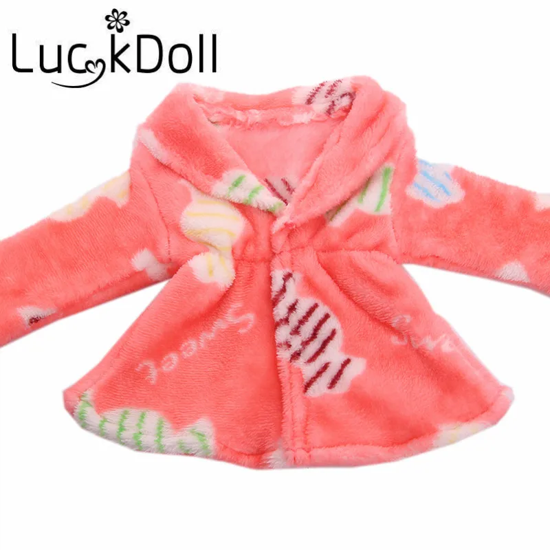 Вельветовая одежда LUCKDOLL с принтом подходит для 18 дюймовых американских кукол 43