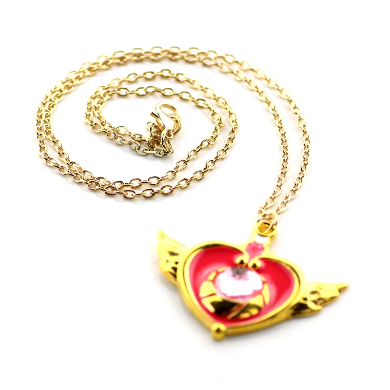 Японии аниме Сейлор Мун в форме сердца эмаль Цепочки и ожерелья подвеска