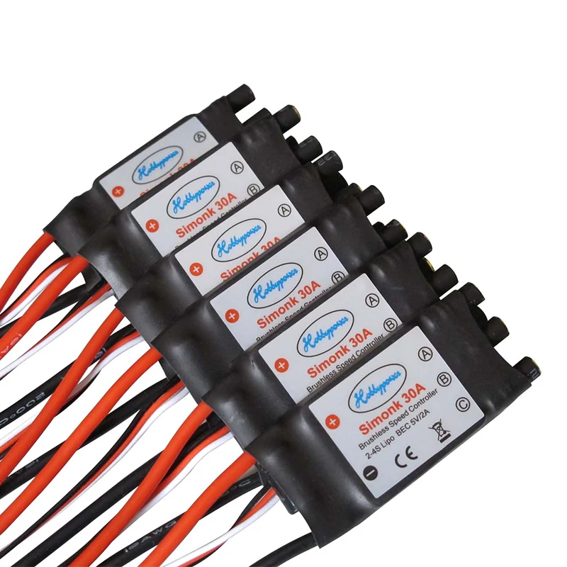 6 шт. Hobbypower SimonK 30A ESC Бесщеточный Регулятор скорости BEC 5V 2A для DIY Hexacopter F550 S550 |