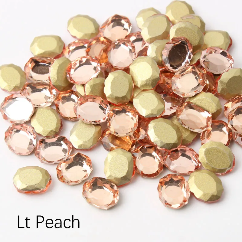 Lt Peach Зеркальная поверхность, не требующей горячей фиксации Стразы овальной формы 6x8 мм 30/100 шт./упак. для художественного оформления ногтей, ручная работа аксессуары свадебное платье для девочки ясельного возраста и сумка-чехол для нейл-арта - Цвет: Lt Peach