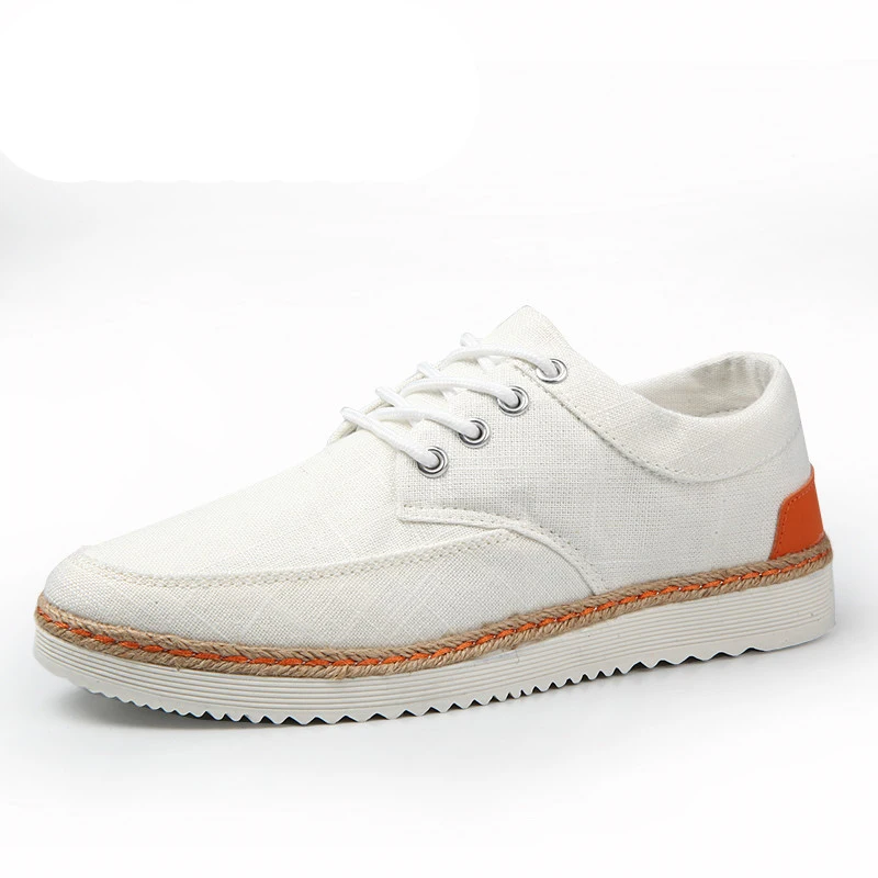 Men Casual Canvas Shoes Spring Summer Footwear Big Size 39-47 Popular Style Man Lace-up Flat | Обувь