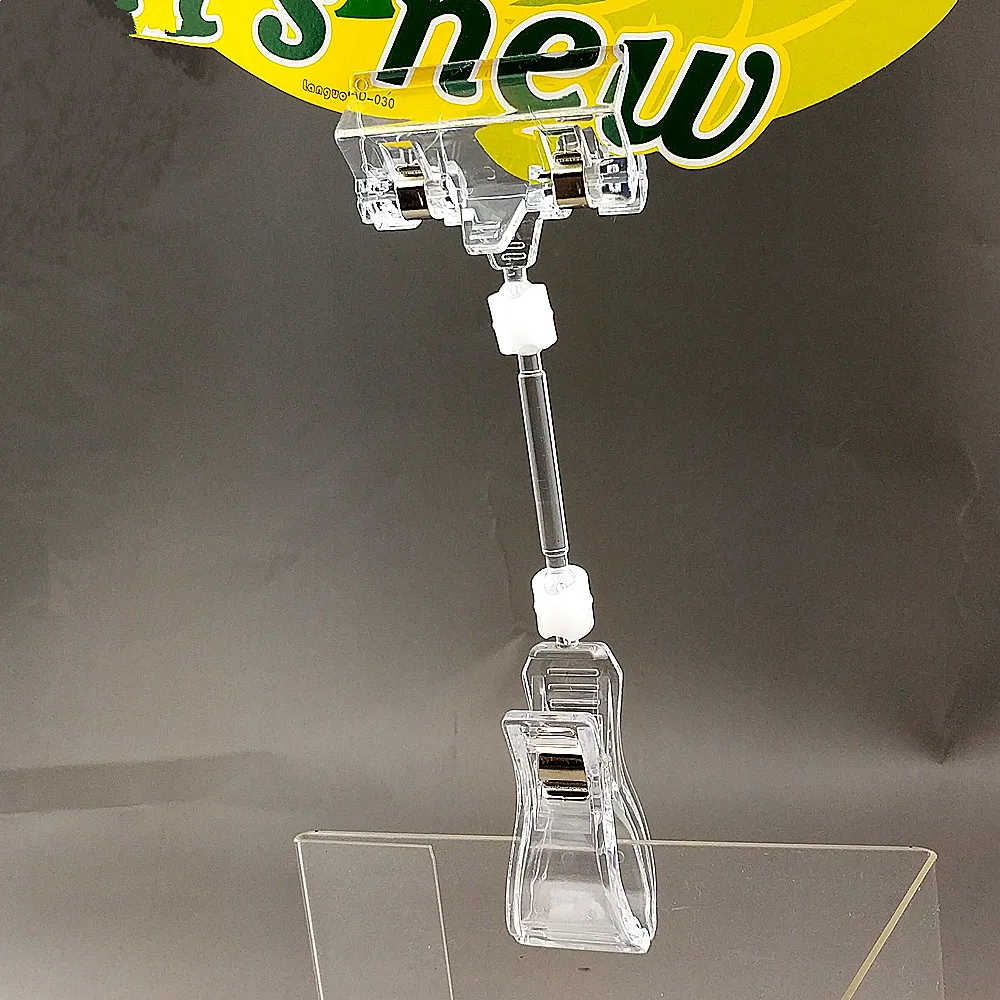 

Top Max. Open 13mm Clear Plastic POP Sign Clips Holders Price Label Tag Promotion Paper Card Display Advertising 2000pcs
