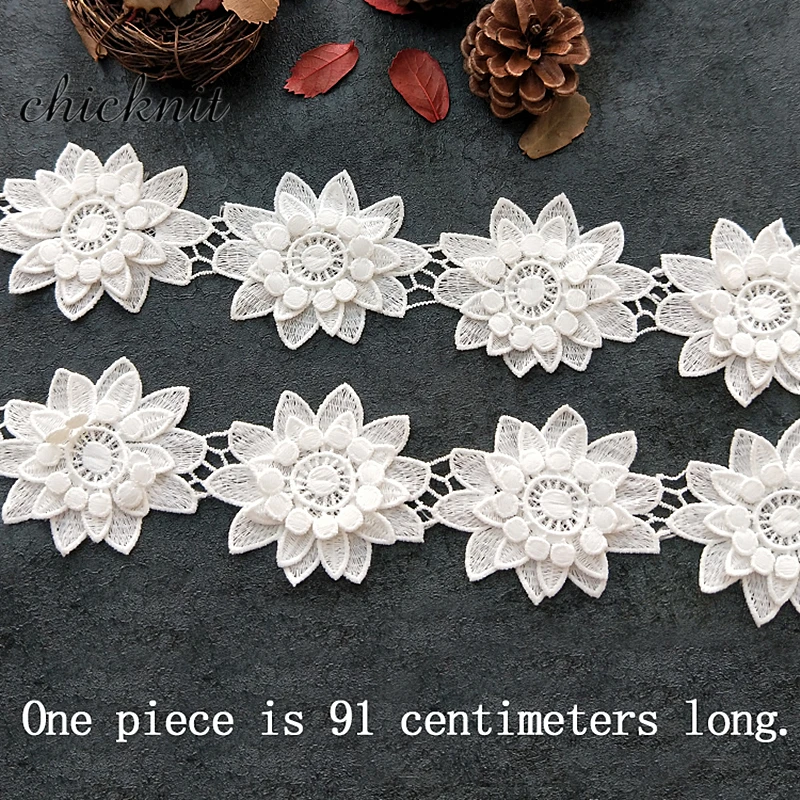 Кружевная вышивка с цветочной 3D вышивкой 7 см|3d lace|lace embroiderylace accessories |