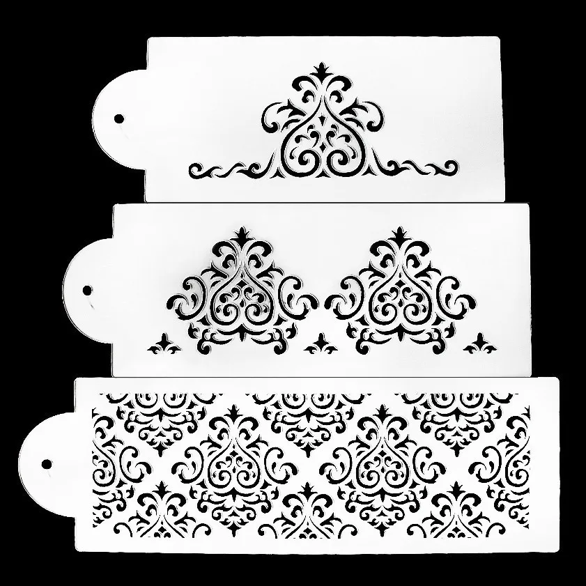 3 шт./лот трафареты популярного дизайна для украшения торта инструменты