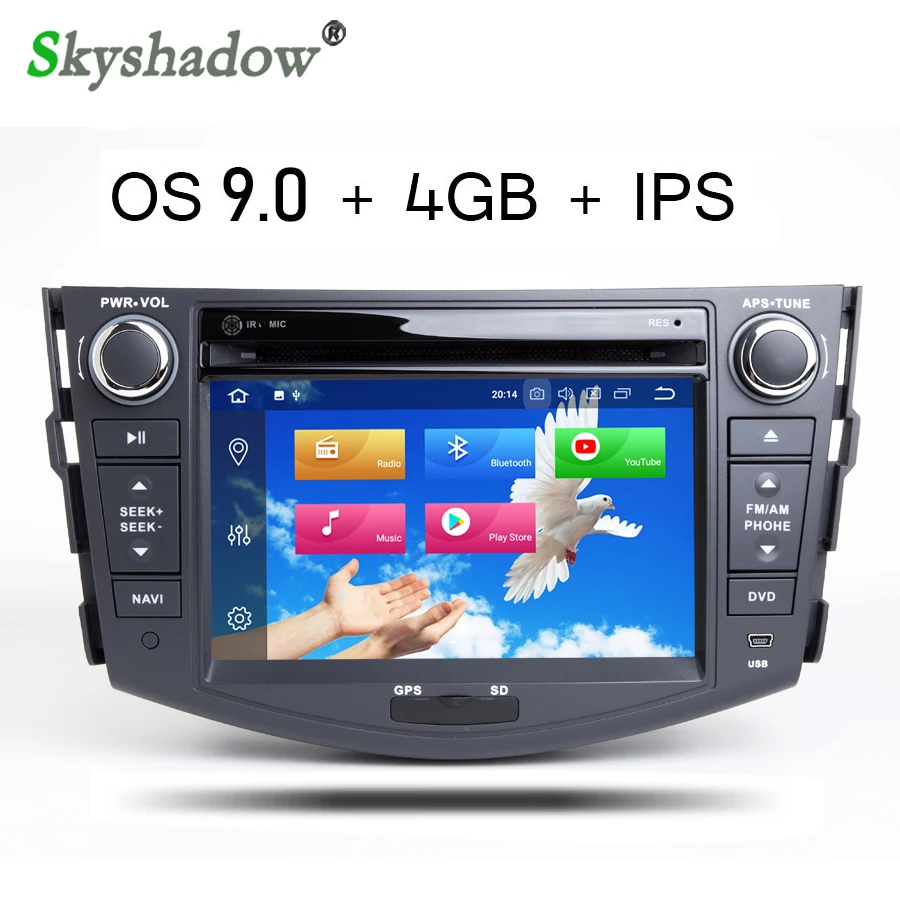 DSP ips Android 9,0 Восьмиядерный 4 Гб+ 64 ГБ Автомобильный dvd-плеер gps wifi Bluetooth 4,2 Камера RDS радио для Toyota RAV4 RAV 4 2006-2012
