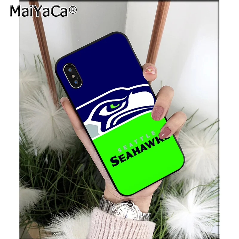 Мягкий силиконовый чехол для телефона MaiYaCa Seahawks Из ТПУ для Apple iPhone 8 7 6 6S Plus X XS MAX 5 5S SE XR