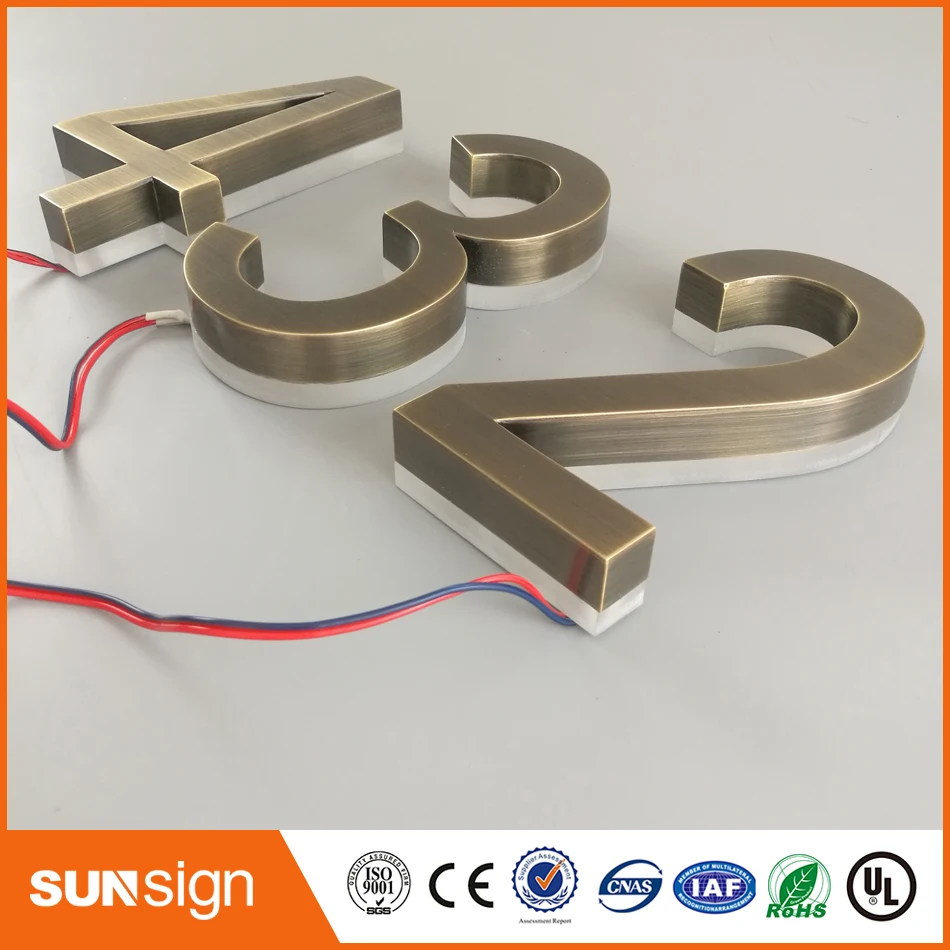 Вывеска с подсветкой из нержавеющей стали 15 см|backlit signs|illuminated letter signsletter sign |