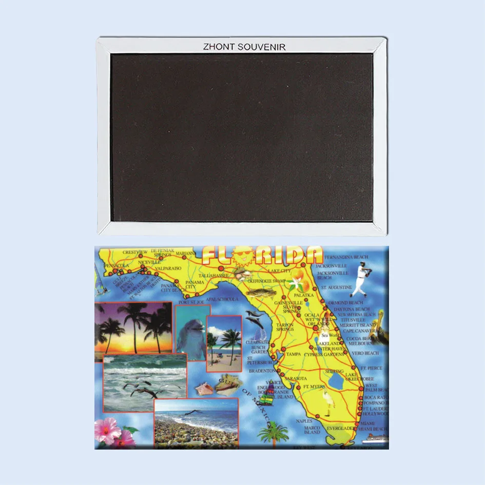 

Vintage Poster Florida Map Fridge Magnets 22280,Tourist Gift for friends,Perfect souvenirs for world Attraction