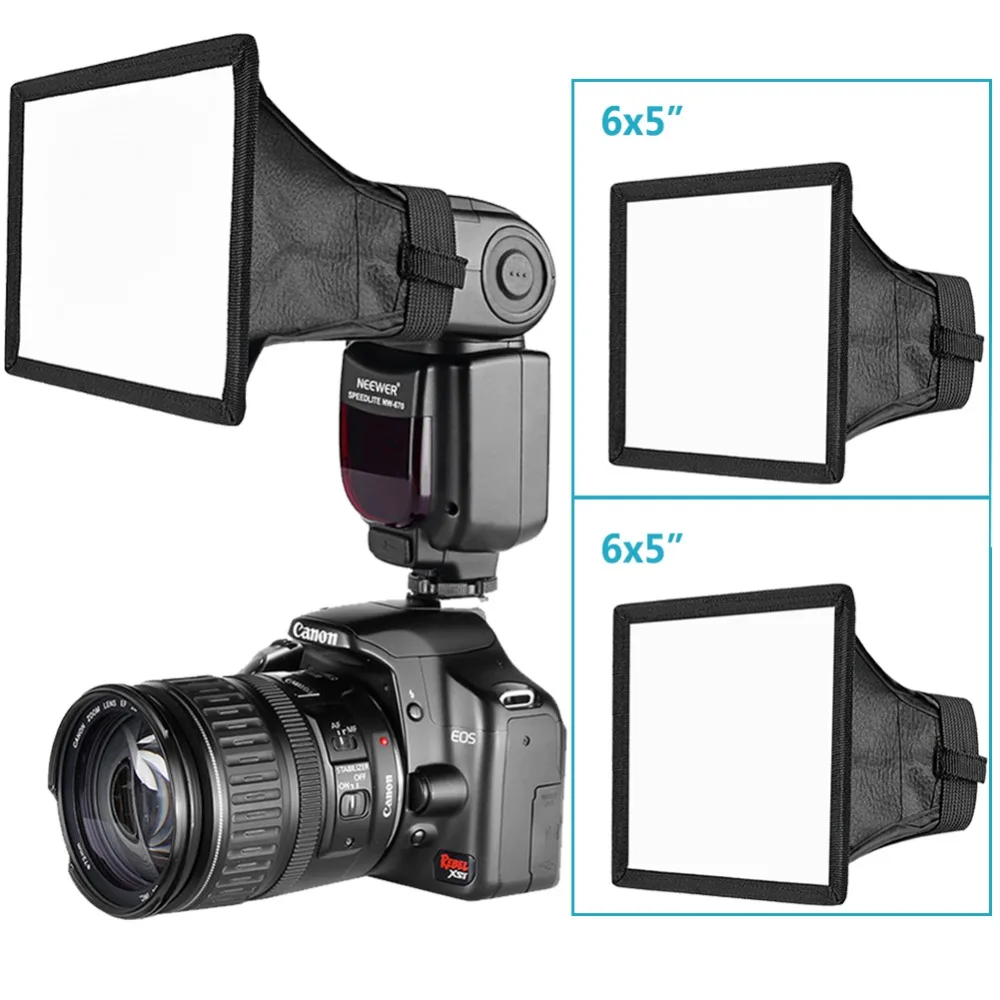 Софтбокс Neewer 6x5 дюймов/15х13 см рассеиватель фонарика для Canon 580EX II 600EX RT/YongNuo YN560 III 2