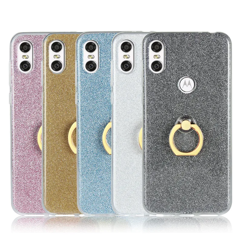 For Motorola Moto One Mobile phone case TPU Silicone soft Shockproof Back Cover P30 Play protective Ring bracket |
