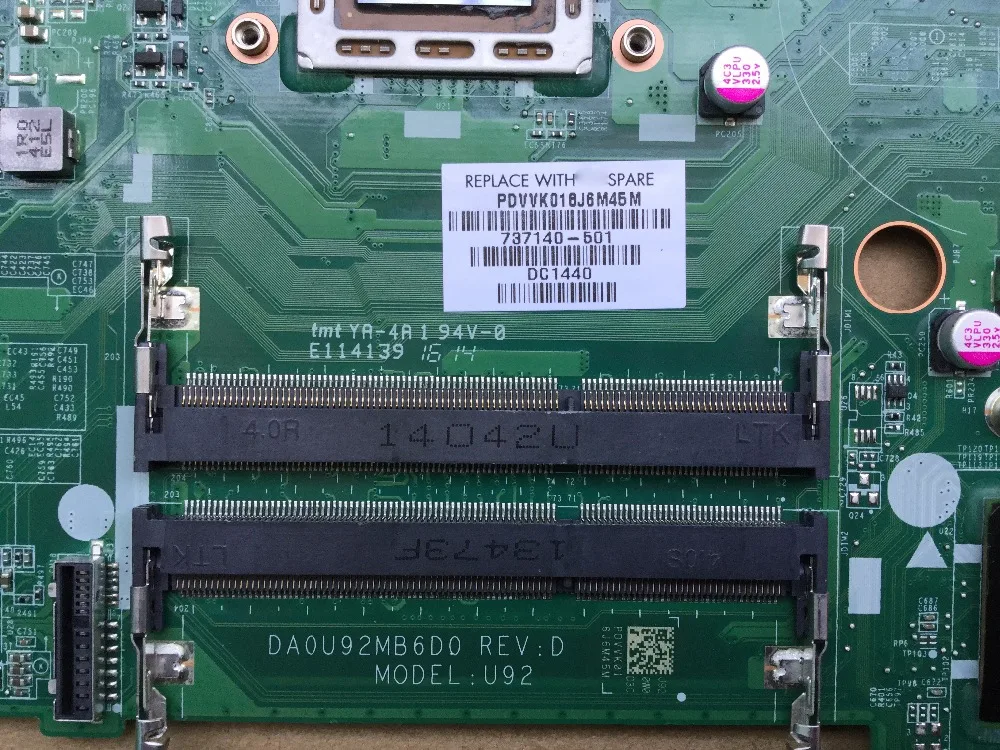 737140-501 737140-001 для hp PAVILION 15-N материнская плата для ноутбука DA0U92MB6D0 REV: D A8-4555M материнская плата протестирована