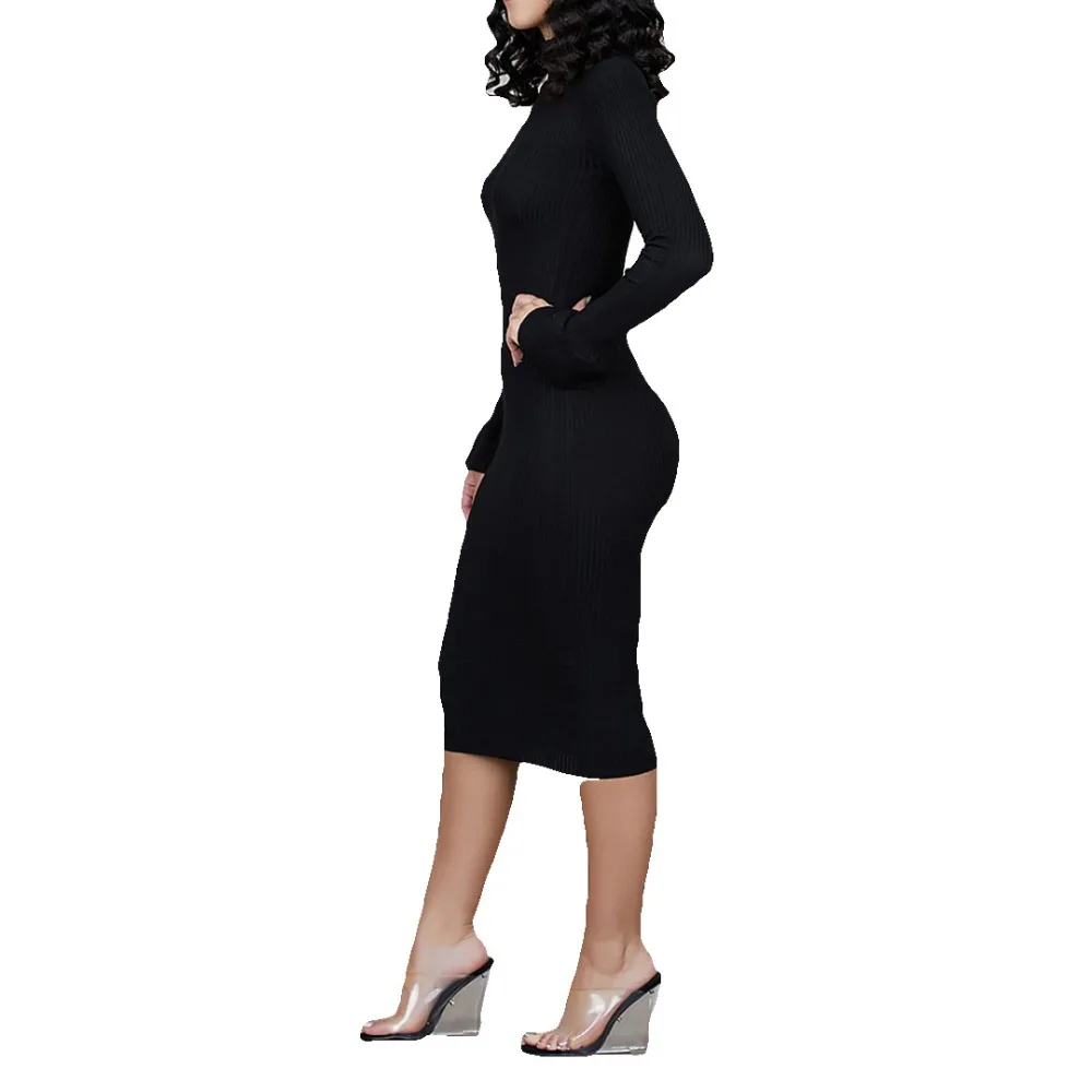 Новая мода Водолазка женская с длинным рукавом Slim Fit черная женщина сексуальное