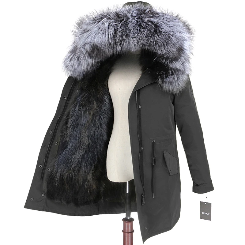OFTBUY пальто с натуральным мехом, зимняя куртка для женщин, натуральный Лисий мех, водонепроницаемая парка, съемная верхняя одежда, Толстая теплая уличная одежда, бренд