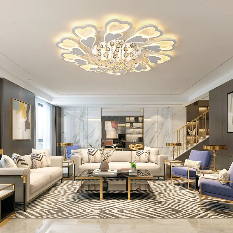 Современная светодиодная люстра потолочная лампа хрустальная Минималистичная