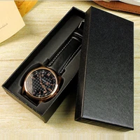 wholesale rectangle cardboard watch box black watch storage case brand gift package box for men and women can customize logo
