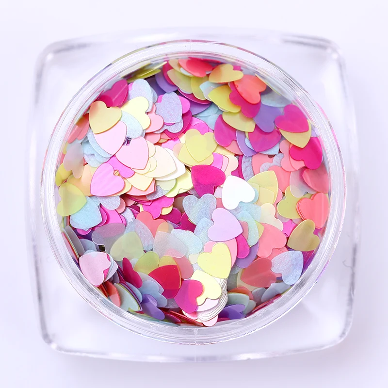 2 г матовый перламутровый форма сердца блеск для ногтей Блестки 3 мм смешанные
