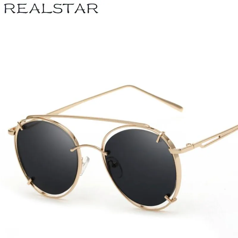 REALSTAR 2018 круглый стимпанк Для женщин солнцезащитные очки мужчин Брендовая