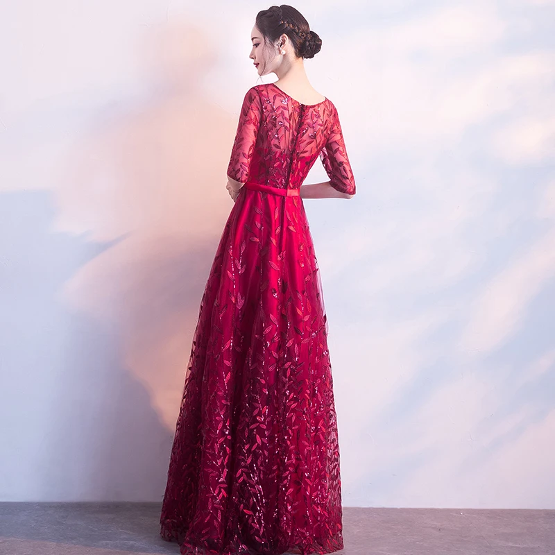 Женское вечернее платье трапеция Suosikki элегантное кружевное с круглым вырезом и