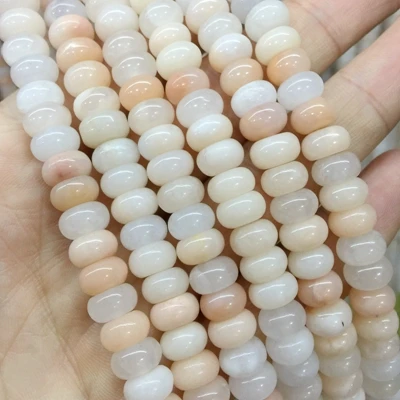 Модные разноцветные каменные бусины Rondelle колесо 8 мм круглый Abacus DIY серьги для изготовления ювелирных изделий Howlite Кристалл Опал оникс и т. Д - Цвет: peach aventurine