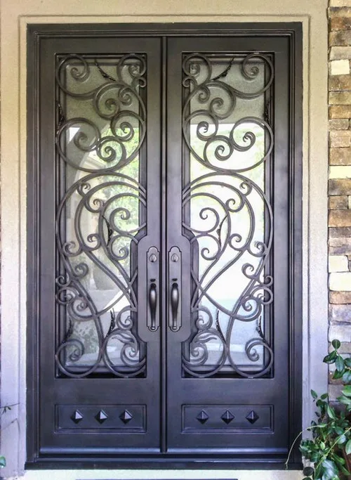 Hench 100% стальная металлическая железная кованая стеклянная дверь|iron entry door|iron