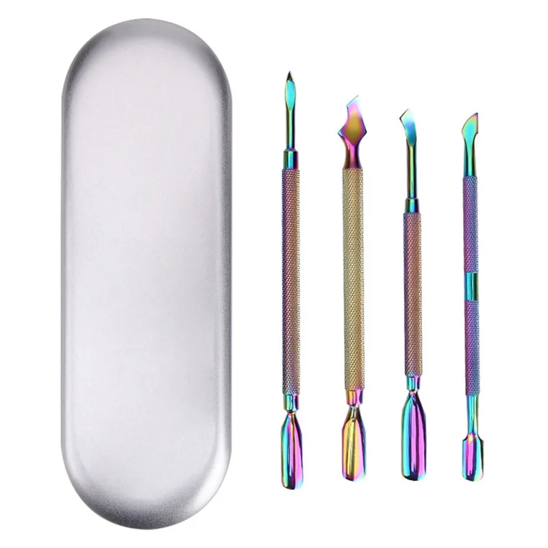 1 набор из нержавеющей стали инструменты для дизайна ногтей кутикулы толкатель