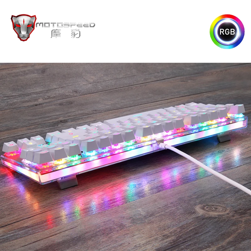 Английский/русский/испанский Motospeed K87S Gaming Keyboard RGB механическая клавиатура 87