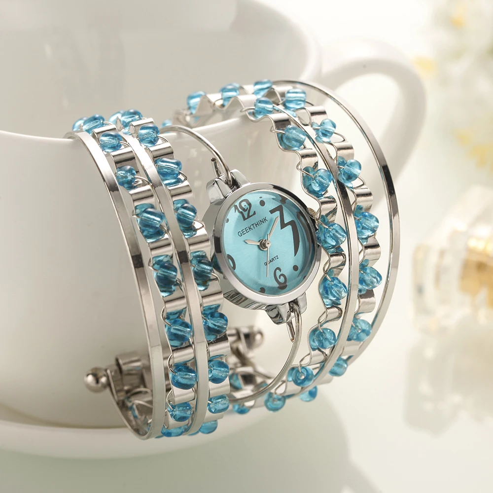 Женские кварцевые часы GEEKTHINK в богемном стиле со стальным ремешком для