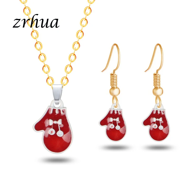 ZRHUA DIY Рождественский колокольчик ожерелье серьги набор Санта Клаус