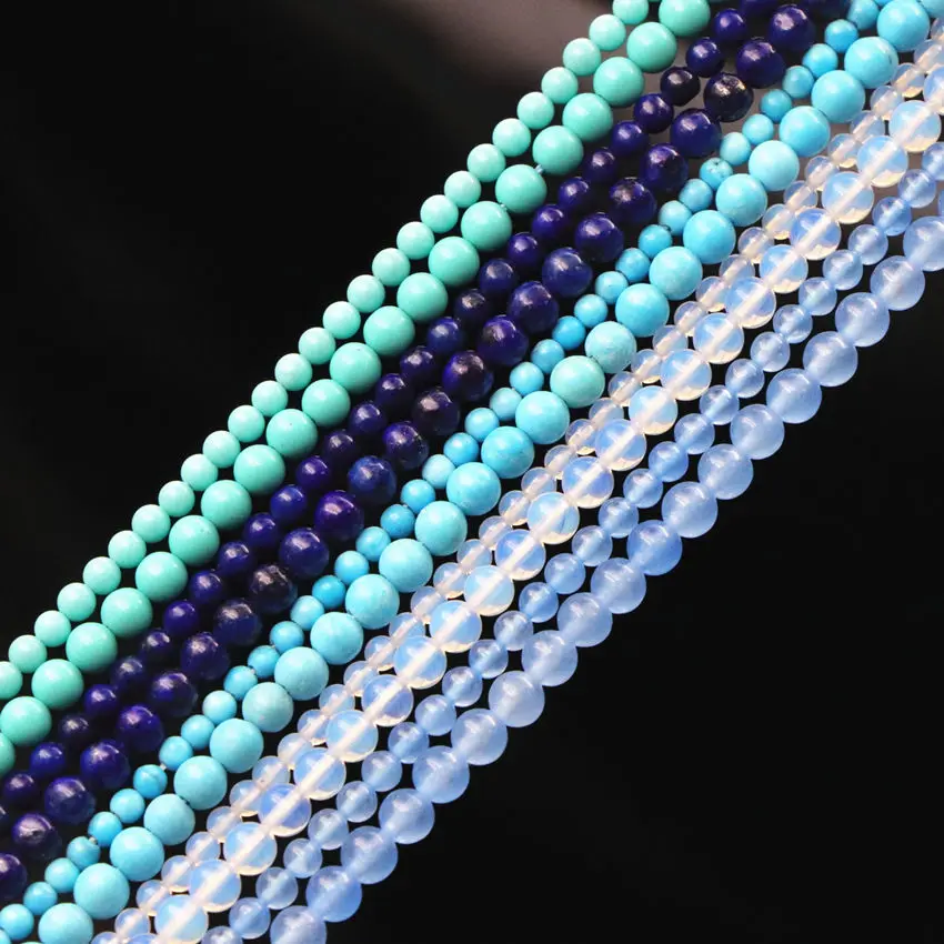 Новые Изысканные круглые бусины из камня 2 мм 3 бирюзы опал лазурит нефрит