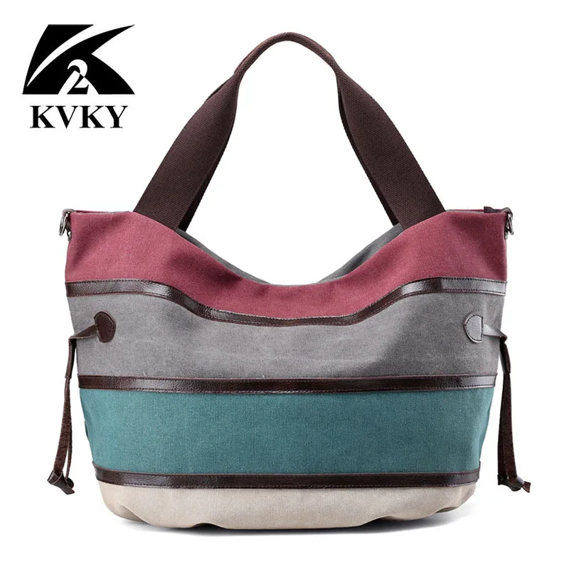 

Брендовые женские холщовые сумки KVKY 2019, дизайнерская повседневная женская сумка через плечо в стиле пэчворк, женская сумка-мессенджер на ос...