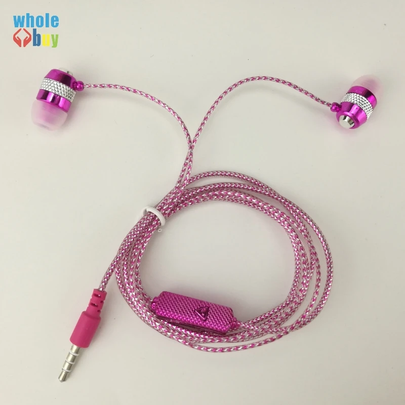 500 шт./лот оптовая продажа In ear Earbuds1.1m Универсальный 3 5 мм Jack с украшением в виде