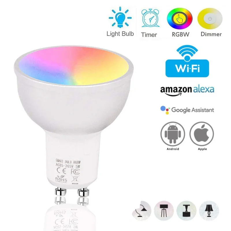 GU10 5 Вт WiFi Smart APP потолочный светодиодный светильник RGBW лампа дистанционное