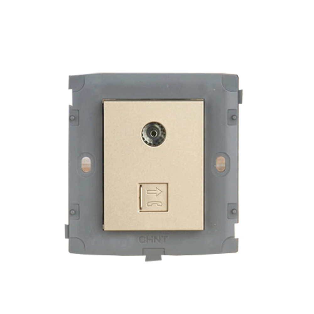CHINT Electric TV Phone Module NEW2K Light Champagne Gold | Обустройство дома