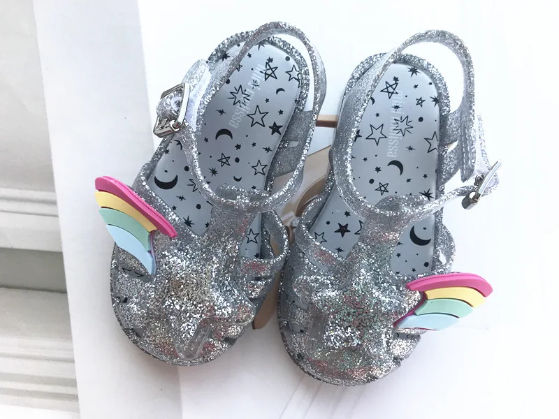 Прозрачные сандалии для девочек Детская пляжная обувь принцессы Непромокаемые