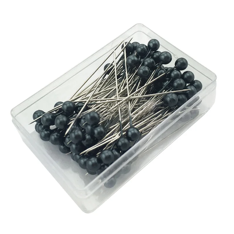 Black 100 шт./компл. 36 мм игла с Бусиной с круглой головкой Костюмы Pin швейные булавки ремесла Сделай Сам Украшения шпильки игла швейной фурнитуры - Цвет: Black