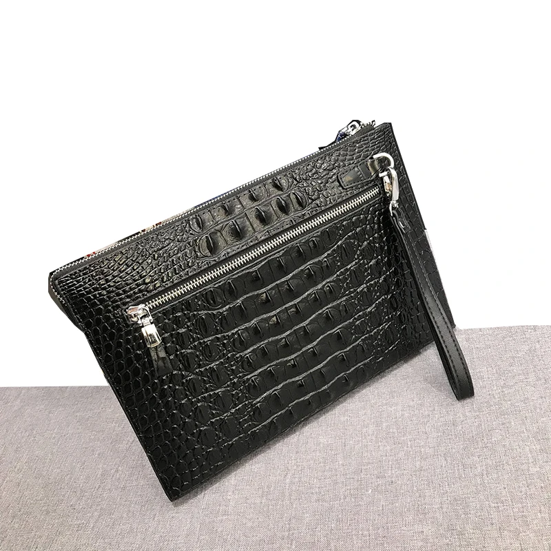 Мужская сумка клатч из искусственной кожи с узором под крокодила на молнии для ipad