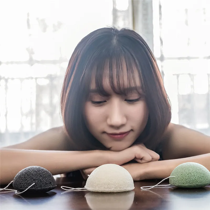 Ролик для лица 1 шт. 3 цвета модная Натуральная губка Konjac мытья отшелушивания
