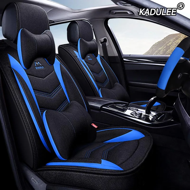 KADULEE льняные автомобильные чехлы для Mitsubishi Lancer Outlander Pajero Eclipse asx автомобильные аксессуары стильные чехлы для автосидений - Название цвета: Deluxe Edition