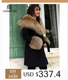 FURSARCAR New Winter Parka Luxury Women Natural Fur Jacket With Real Fox Fur Collar& Cuff Female Fashion Long Parkas Coat