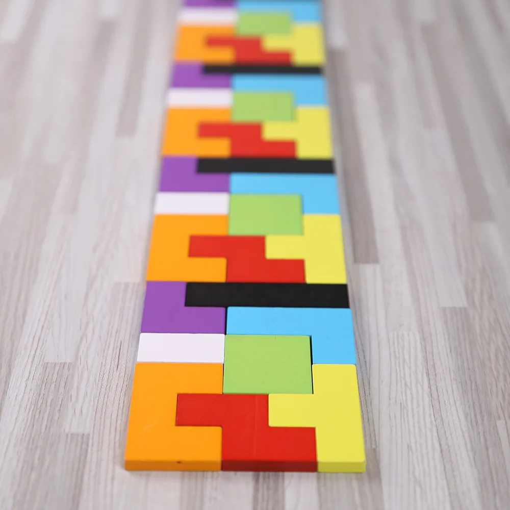 Детские деревянные игрушки красочные головоломки tangram Обучающие Игрушки для