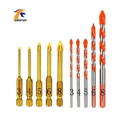 10pcs Электрические инструменты алмазное сверло дерево стекло сверло для бетон керамика Hss карбида вольфрама сверло для Сверления Стальных отверстий - Цвет: 10pcs