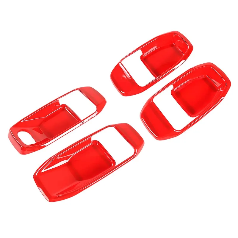 red 4 door MOPAI интерьерные молдинги для Jeep Wrangler JL, автомобильные дверные ручки, декоративные крышки, наклейки для Jeep Wrangler, аксессуары - Название цвета: red 4 door