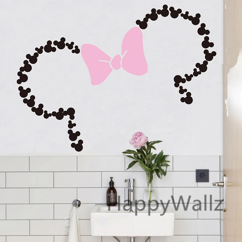 

Baby Nursery Custom Name Mini Mouse Wall Sticker Children Name Wall Decal Removable Wall Decoration C12