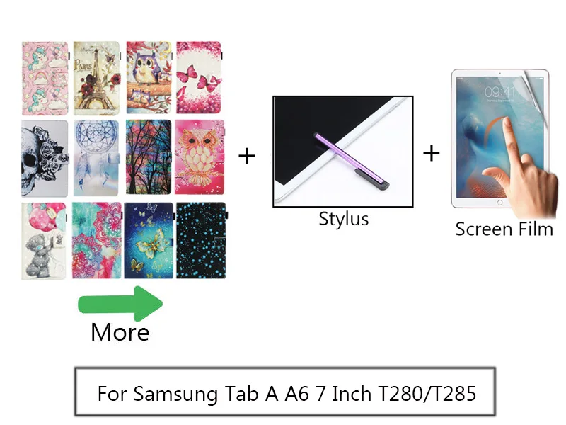 Чехол-книжка для samsung Galaxy Tab A A6 7,0 SM-T280 SM-T285 из искусственной кожи с подставкой для samsung T280 T285