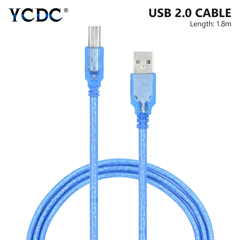 1.8M 1,8 м USB 2,0 кабель для принтера высокоскоростной шнур сканера данных AM-to-BM для Canon hp принтер этикеток DAC USB принтер - Цвет: 1.8M