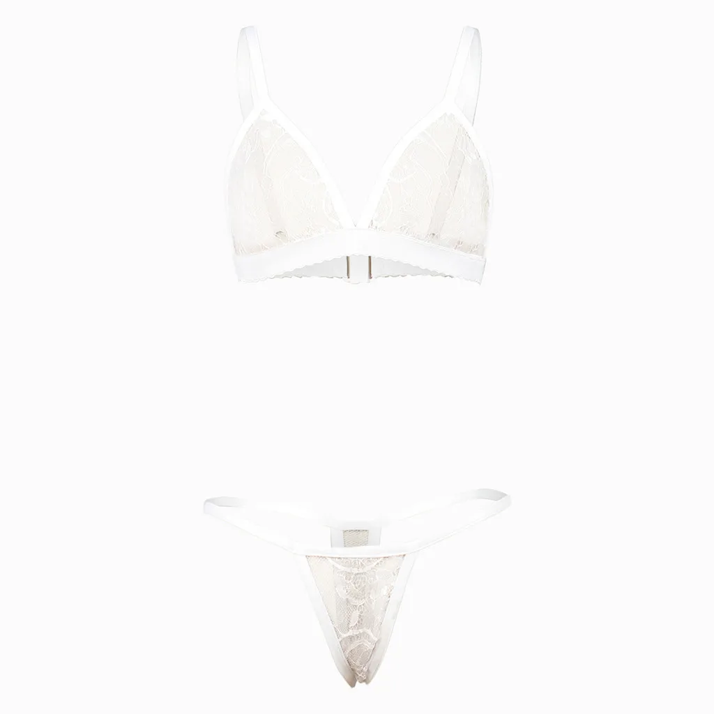 Women Sexy Bra Set Split Intimates Lingerie Corset Solid Lace Wire Free Seamless V Neck Muslin Sleepwear Underwear femme mujer