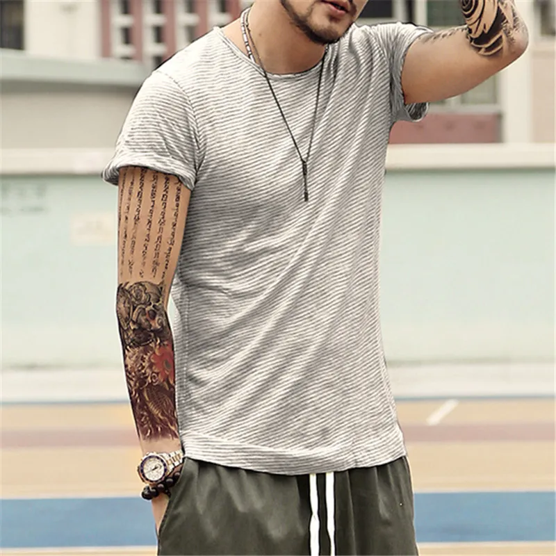 2017 Летний Новый Полосатый Круглый воротник стройная фигура футболка с короткими