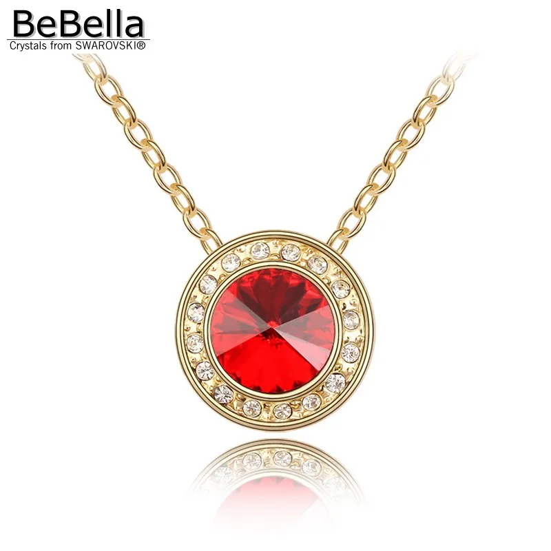 BeBella позолоченное круглое ожерелье с ангельским кристаллом сделанное из